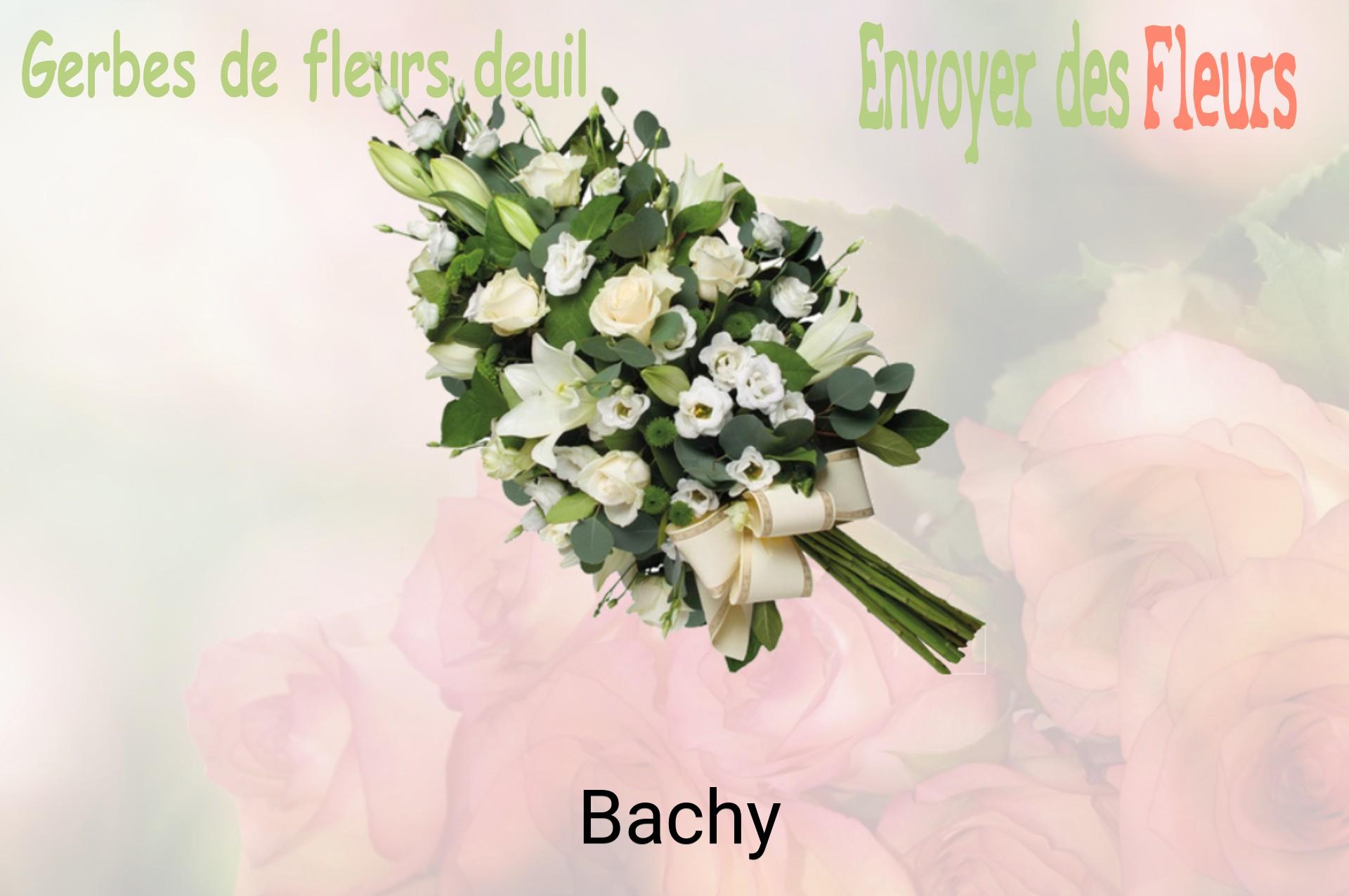 Gerbe de fleurs de deuil livrée à Bachy
